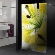 Transparentna Naklejka na Kabiny Prysznicowe Kolor - Kwiat i Motyl