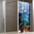 Transparentna Naklejka na Kabiny Prysznicowe Kolor - Ryby