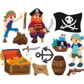 Komplet  naklejek Dla Dzieci - Piraci