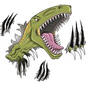 Naklejka ścienna Dla Dzieci - Atak Dinozaura