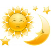 Naklejka ścienna Dla Dzieci - Księżyc i Słońce