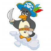 Naklejka ścienna Dla Dzieci - Pingwin Pirat
