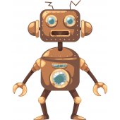 Naklejka ścienna Dla Dzieci - Robot miedziany