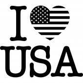 Naklejka ścienna - I love USA
