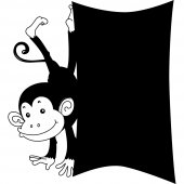 Naklejka tablica - Małpa