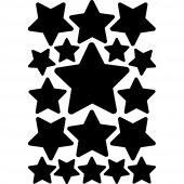 Komplet 18 naklejek - Gwiazdy