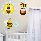Komplet 3 naklejek Dla Dzieci - Pszczoły