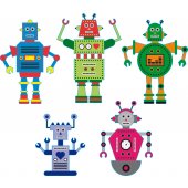 Komplet 5 naklejek Dla Dzieci - Roboty