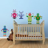 Komplet 5 naklejek Dla Dzieci - Roboty