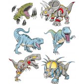 Komplet 6 naklejek Dla Dzieci - Dinozaury