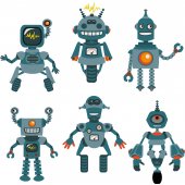 Komplet 6 naklejek Dla Dzieci - Roboty