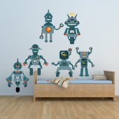 Komplet 6 naklejek Dla Dzieci - Roboty