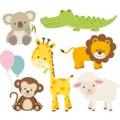 Komplet 6 naklejek Dla Dzieci - Zwierzęta