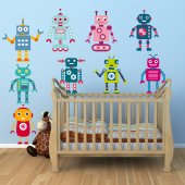 Komplet 9 naklejek Dla Dzieci - Roboty