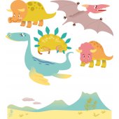 Komplet  naklejek Dla Dzieci - Dinozaury