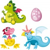 Komplet  naklejek Dla Dzieci - Małe dinozaury