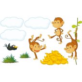 Komplet  naklejek Dla Dzieci - Małpy