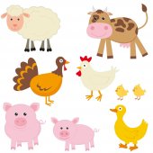 Komplet  naklejek Dla Dzieci - Zwierzęta z Farmy