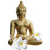 Naklejka ścienna - Budda Kwiaty