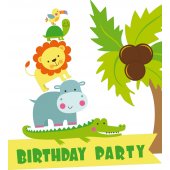 Naklejka ścienna Dla Dzieci - Dżungla na Urodziny