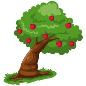 Naklejka ścienna Dla Dzieci - Drzewo i Jabłka