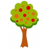 Naklejka ścienna Dla Dzieci - Drzewo i Owoce