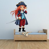 Naklejka ścienna Dla Dzieci - Dziewczyna Pirat
