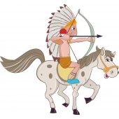 Naklejka ścienna Dla Dzieci - Indianin na Koniu