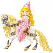 Naklejka ścienna Dla Dzieci - Księżniczka na koniu