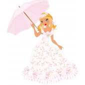 Naklejka ścienna Dla Dzieci - Księżniczka z parasolką