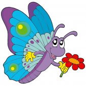 Naklejka ścienna Dla Dzieci - Motylek i Kwiatek