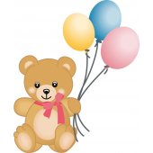 Naklejka ścienna Dla Dzieci - Niedźwiadek i Balony