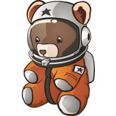 Naklejka ścienna Dla Dzieci - Niedźwiadek Kosmonauta