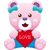 Naklejka ścienna Dla Dzieci - Niedźwiadek Love
