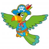 Naklejka ścienna Dla Dzieci - Papuga Pirat