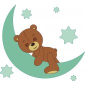 Naklejka ścienna Dla Dzieci - Śpiący Niedźwiadek