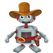 Naklejka ścienna Dla Dzieci - Robot Kowboj