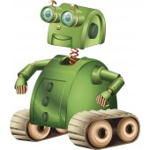Naklejka ścienna Dla Dzieci - Robot zielony