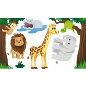Naklejka ścienna Dla Dzieci - Zwierzęta z Safarii