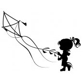 Naklejka ścienna - Dziewczynka z latawcem