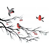 Naklejka ścienna - Gałąź i Ptaki