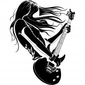 Naklejka ścienna - Gitarzystka