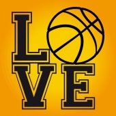 Naklejka ścienna - I love Basketball