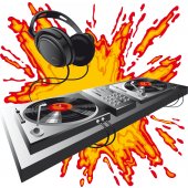 Naklejka ścienna - Music DJ