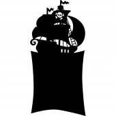Naklejka tablica - Statek piratów
